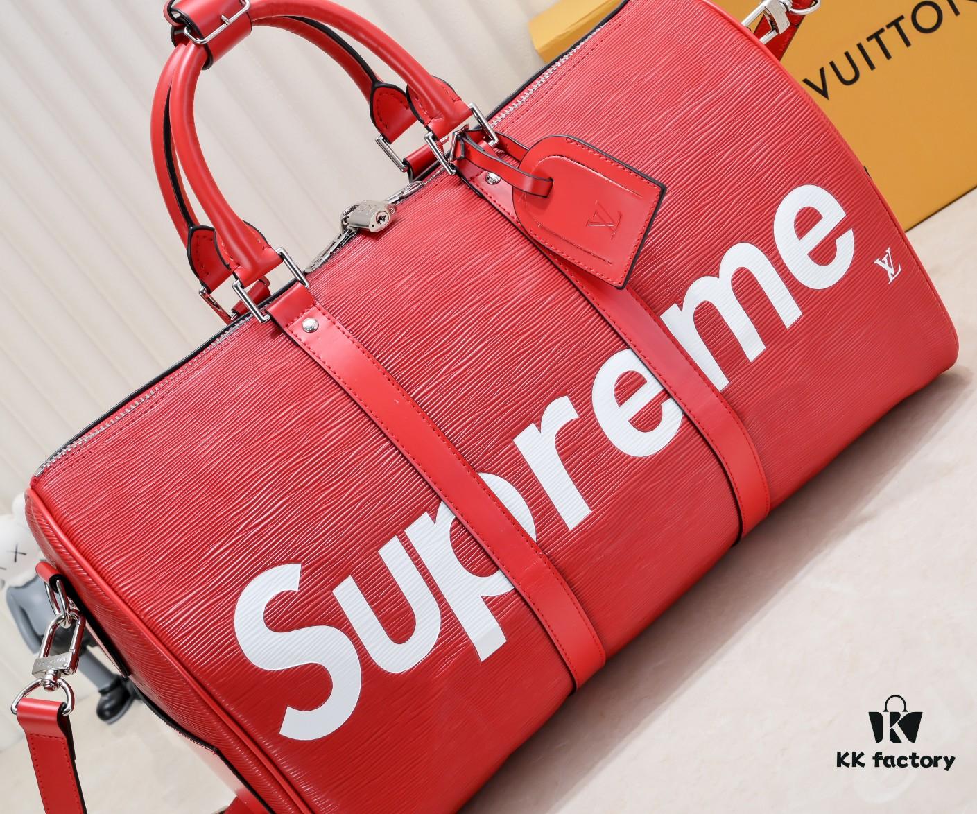 6930728f6e68136f4d9a5d93 Real-shot Genuine Two-layer Cowhide Supreme Keepall Travel Bag 45cm