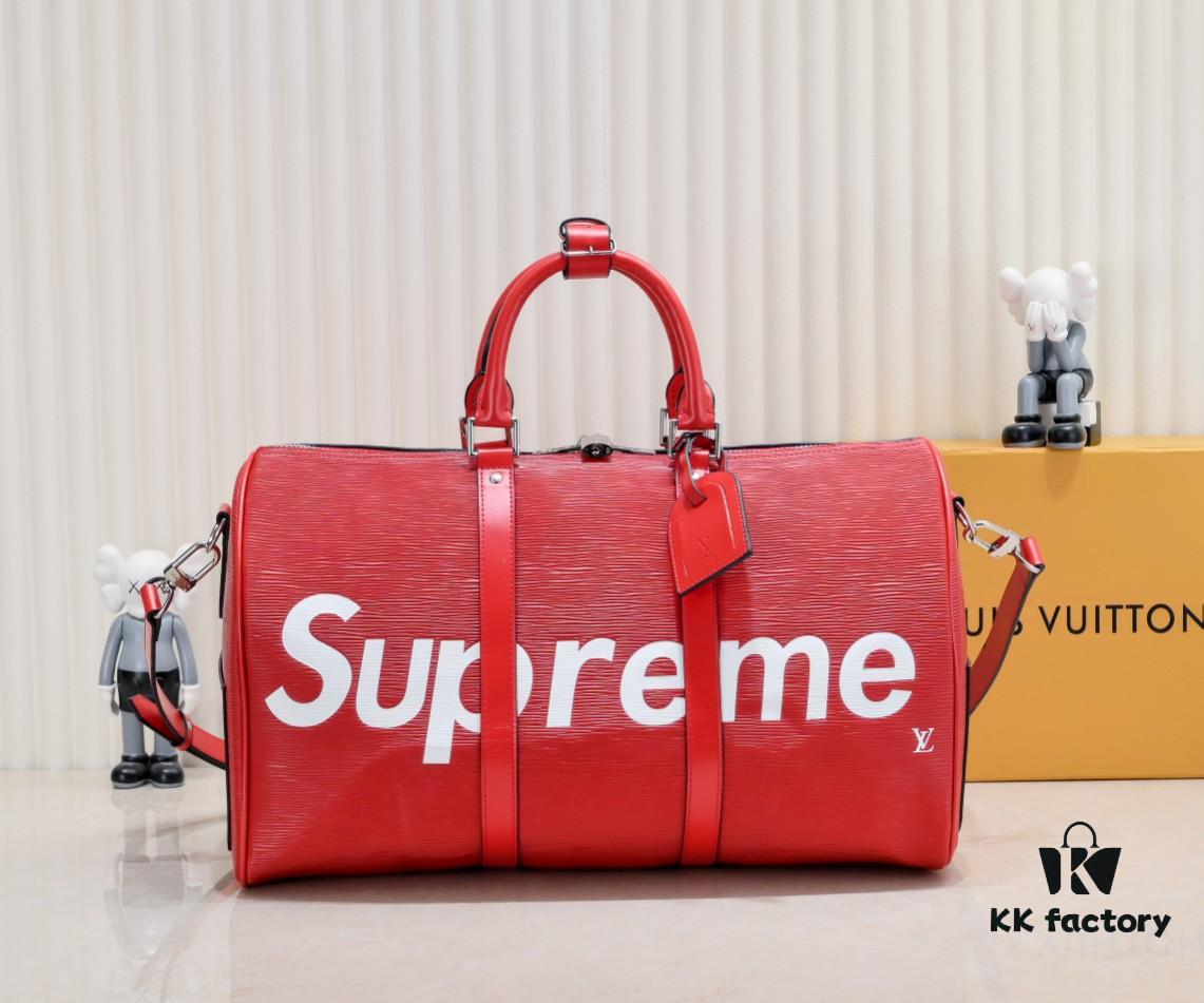 6930728f6e68136f4d9a5d94 Real-shot Genuine Two-layer Cowhide Supreme Keepall Travel Bag 45cm