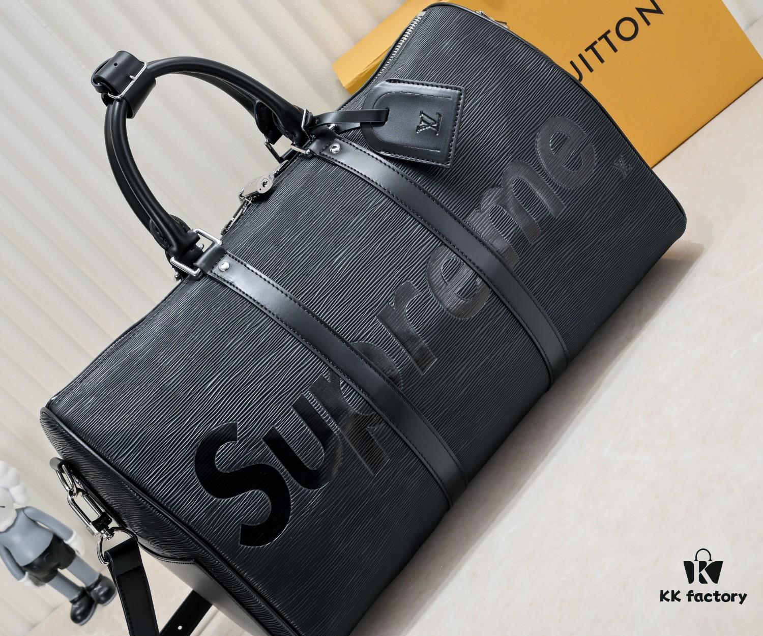 Supreme x Louis Vuitton Keepall 45cm Travel Bag in Epi Crocodile Grain Cowhide Leather