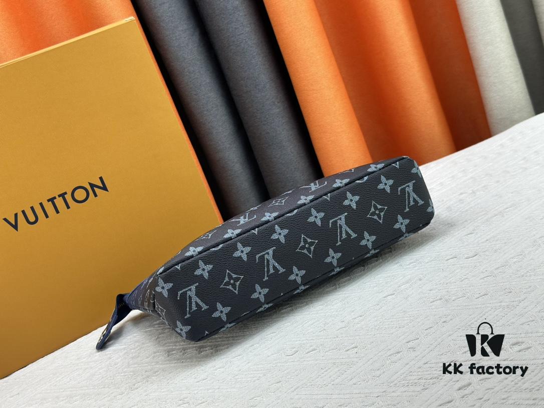693072a26e68136f4d9a5dbc New Arrival 'Louis Vuitton' Handheld Clutch Bag 💼 M11545 Blue LOUIS VUITTON Pochette Voyage Letter Logo Zip Closure Leather Unisex Men's and Couples Bag in Multiple Colors