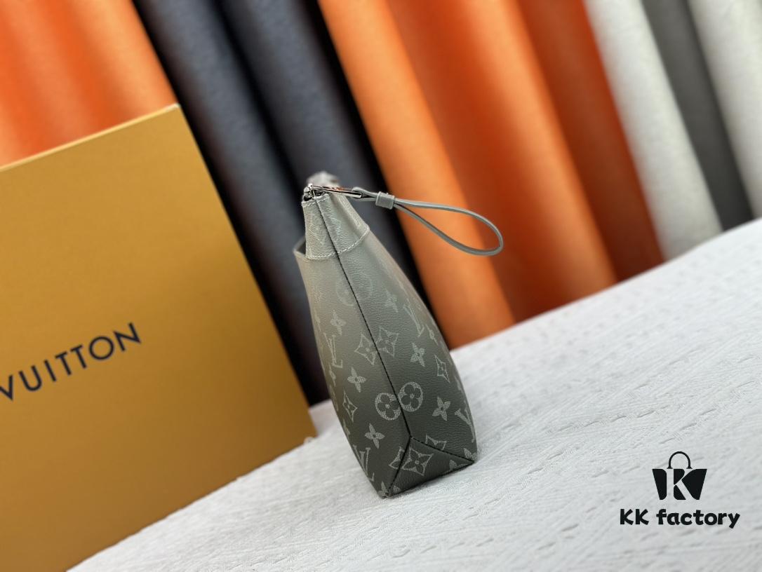 693072a46e68136f4d9a5dc0 New Arrival 'Louis Vuitton' Clutch Bag M11545 Gray-Green LOUIS VUITTON Pochette Voyage Zip Closure with Letter Logo, Leather Unisex Clutch for Men and Women, Multiple Colors