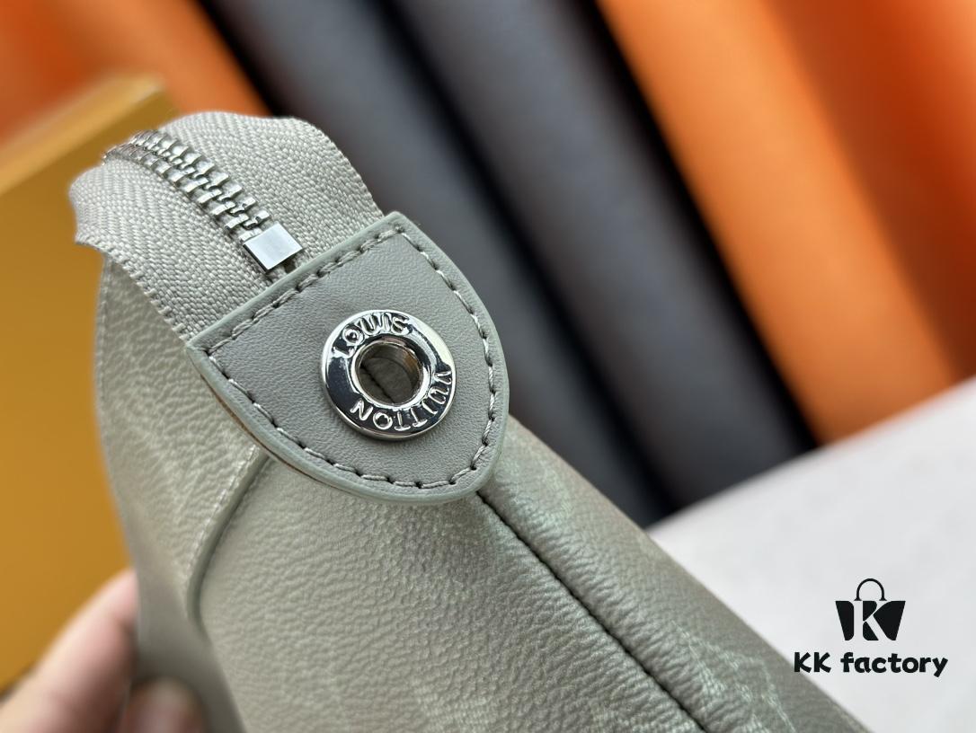 693072a66e68136f4d9a5dc4 New Arrival 'Louis Vuitton' Clutch Bag M11545 Gray-Green LOUIS VUITTON Pochette Voyage Zip Closure with Letter Logo, Leather Unisex Clutch for Men and Women, Multiple Colors