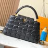 Upgraded M23999 Black Monogram Embroidered Floral Capucines BB Bag