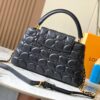 Upgraded M23999 Black Monogram Embroidered Floral Capucines BB Bag