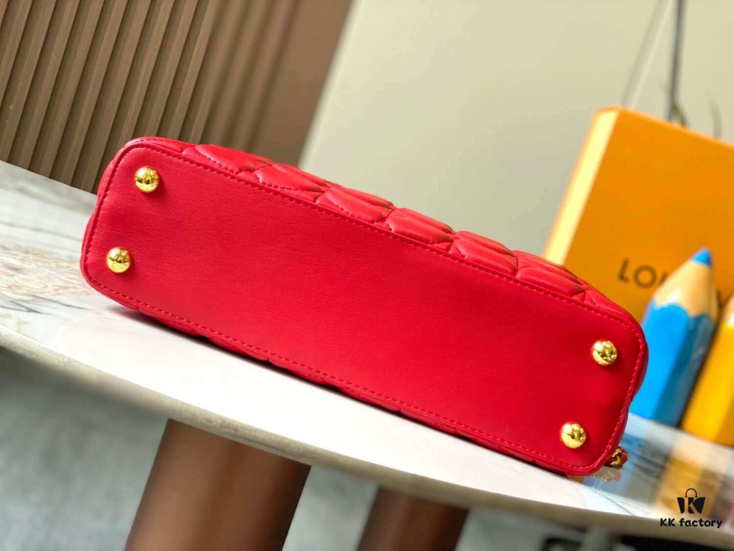 Upgraded M23999 Red Monogram Embroidered Floral Capucines BB Bag