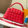 Upgraded M23999 Red Monogram Embroidered Floral Capucines BB Bag