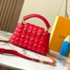 Upgraded M23998 Red Monogram Embroidered Floral Capucines Mini Bag
