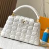 693072c26e68136f4d9a5df1 Upgraded M23999 White Monogram Embroidered Floral Capucines BB Bag