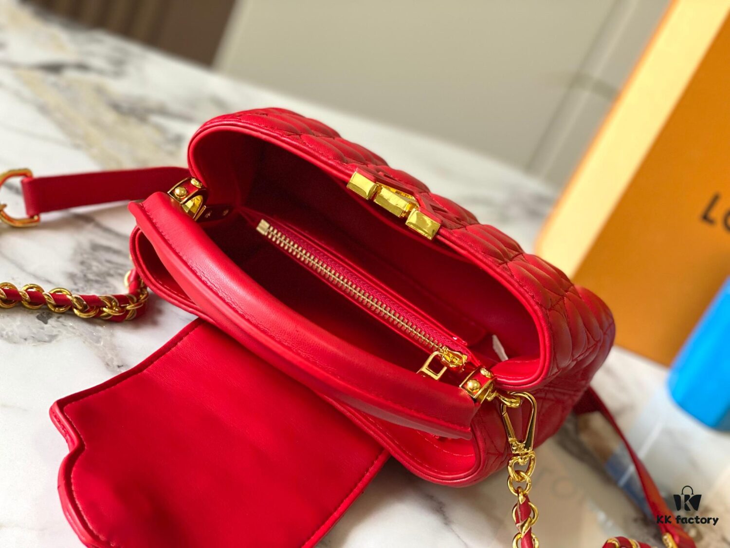 Upgraded M23998 Red Monogram Embroidered Floral Capucines Mini Bag