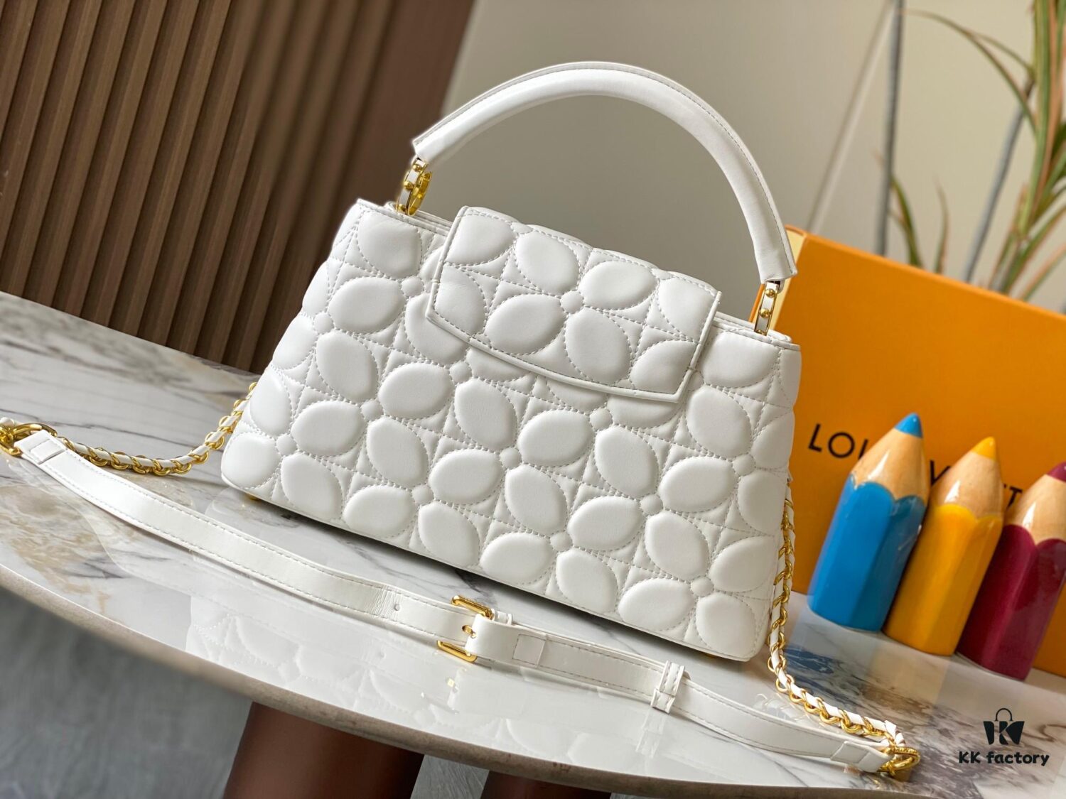 693072c36e68136f4d9a5df3 Upgraded M23999 White Monogram Embroidered Floral Capucines BB Bag