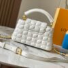693072c96e68136f4d9a5dfb Upgraded M23998 White Monogram Embroidered Floral Capucines Mini Bag