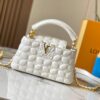 693072c96e68136f4d9a5dfd Upgraded M23998 White Monogram Embroidered Floral Capucines Mini Bag