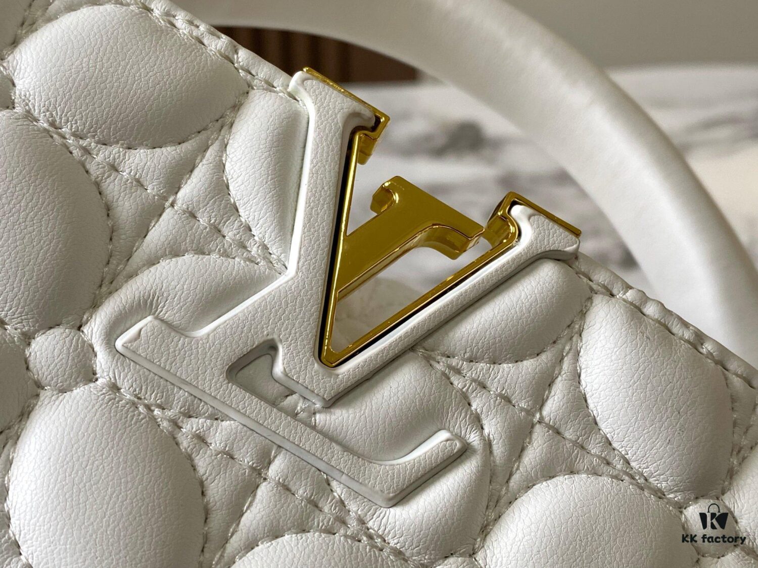 693072cc6e68136f4d9a5e00 Upgraded M23998 White Monogram Embroidered Floral Capucines Mini Bag