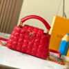 Upgraded M23998 Red Monogram Embroidered Floral Capucines Mini Bag