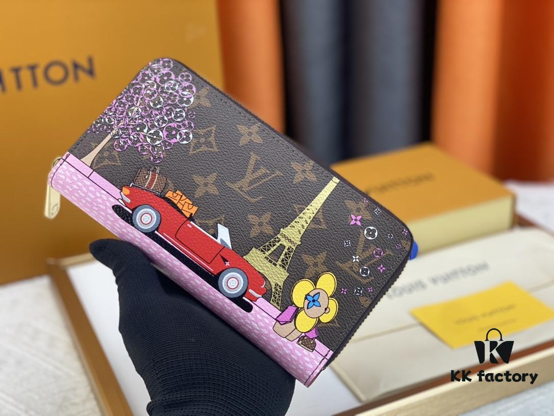 693072f76e68136f4d9a5e51 M81630. 👏👏Vivienne Holidays 2022 Collection Limited Edition Zippy Single Compartment Wallet, Showcasing Louis Vuitton's Travel Heritage