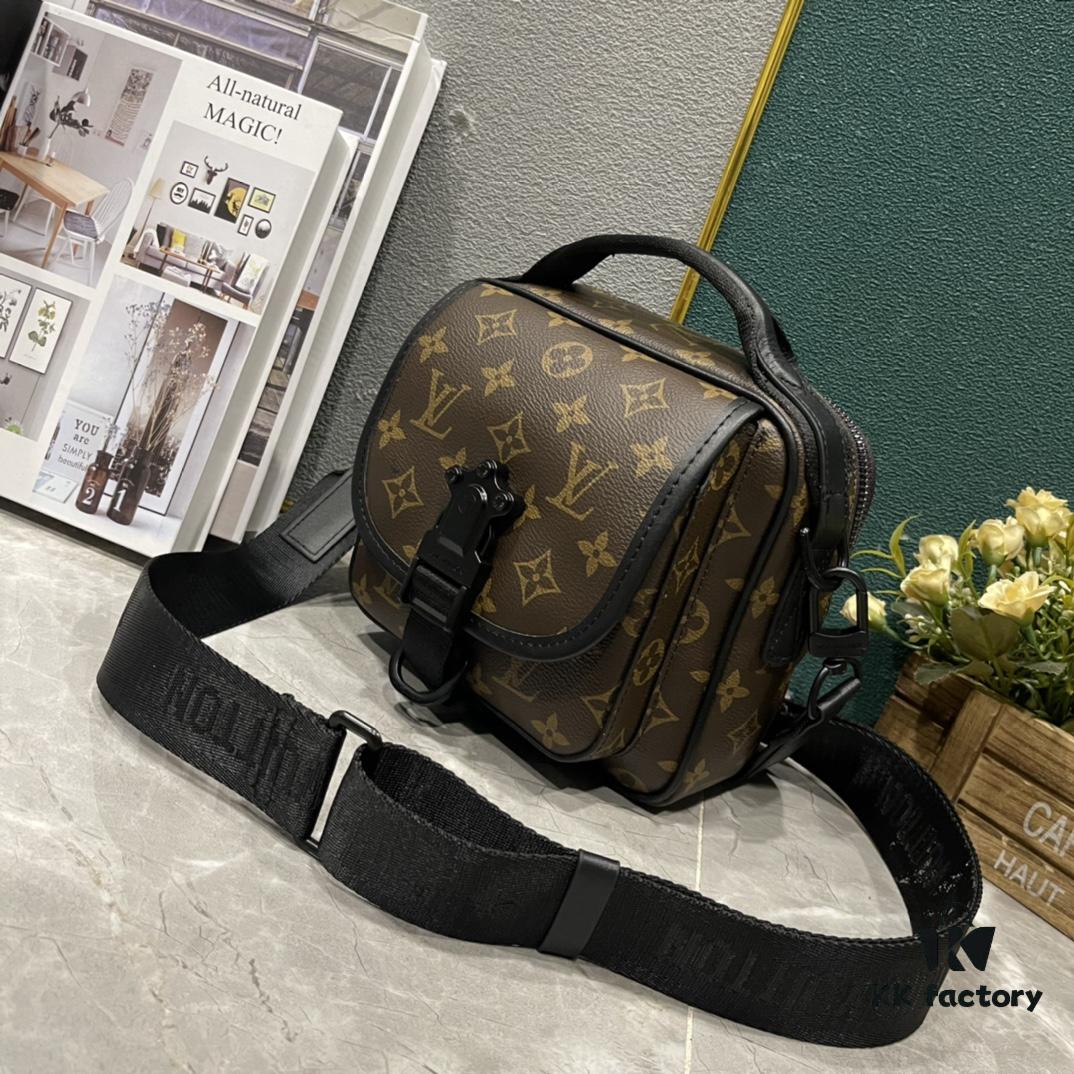 Upgraded 220 M46973 LV Pattern, Black Flower Mailbox Bag