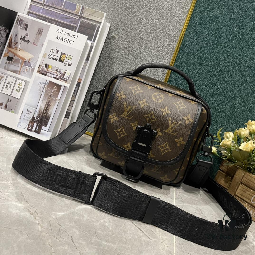 Upgraded 220 M46973 LV Pattern, Black Flower Mailbox Bag