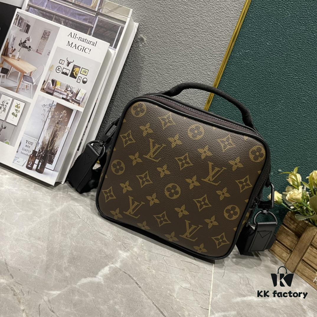 Upgraded 220 M46973 LV Pattern, Black Flower Mailbox Bag