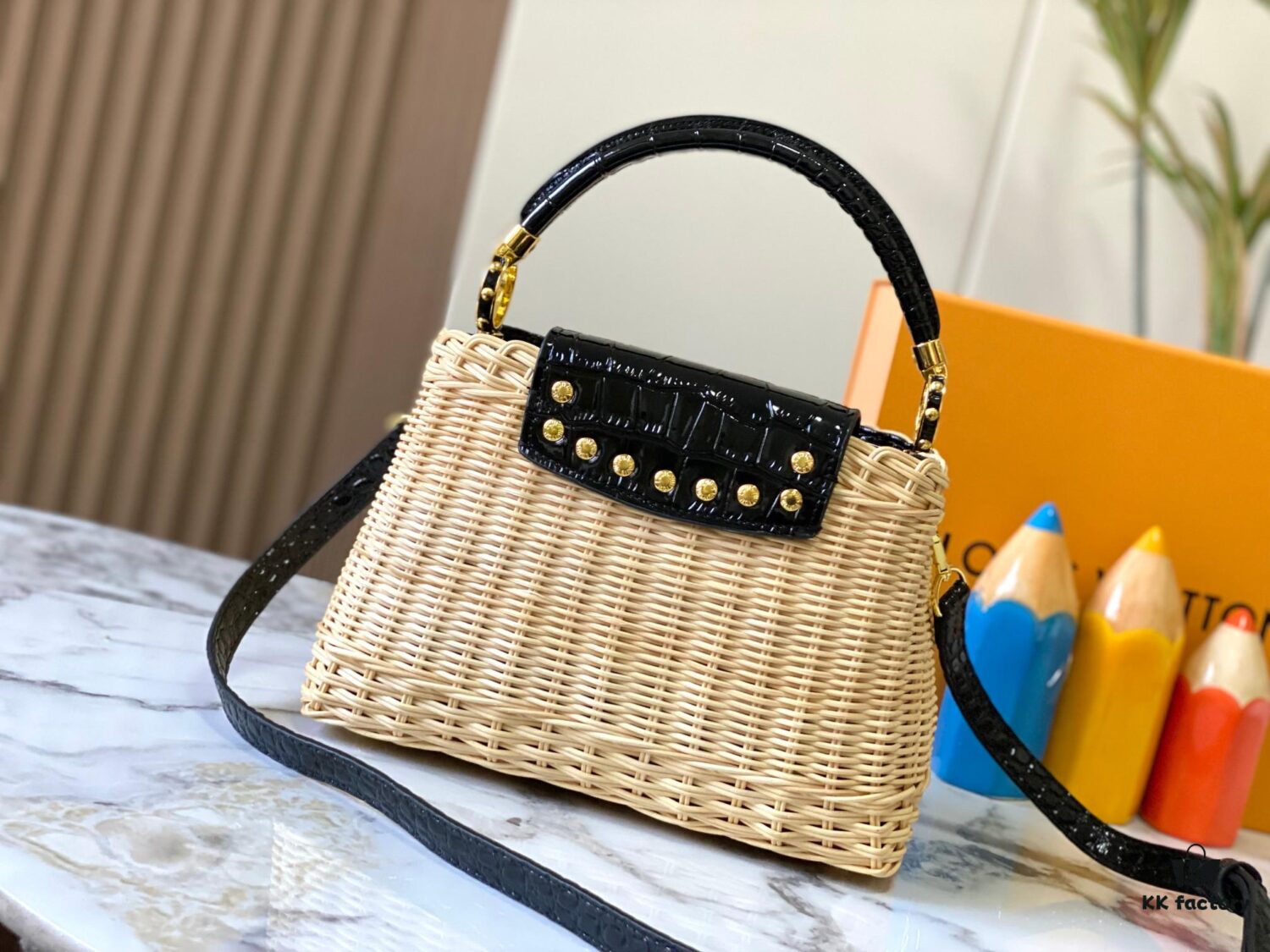 Upgraded M11619 Crocodile-Texture Capucines BB Bag