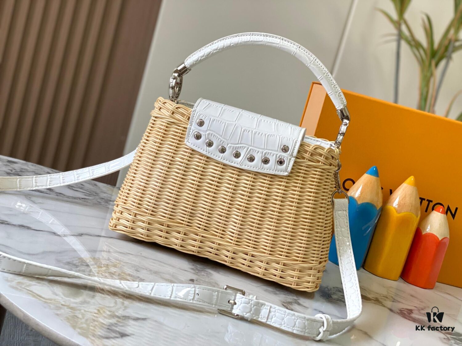 693073356e68136f4d9a5ebf Upgraded M11619 Crocodile-Texture Capucines BB Bag
