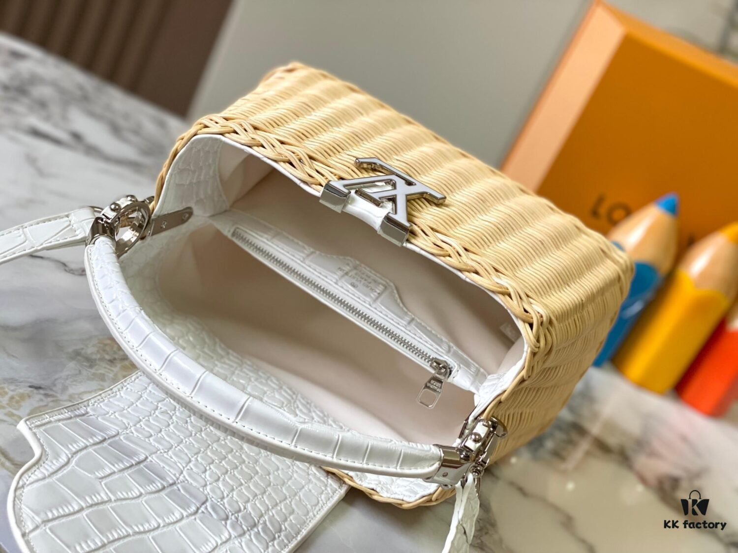 693073376e68136f4d9a5ec2 Upgraded M11619 Crocodile-Texture Capucines BB Bag