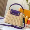 Upgraded M11618 Ostrich-Texture Capucines BB Handbag