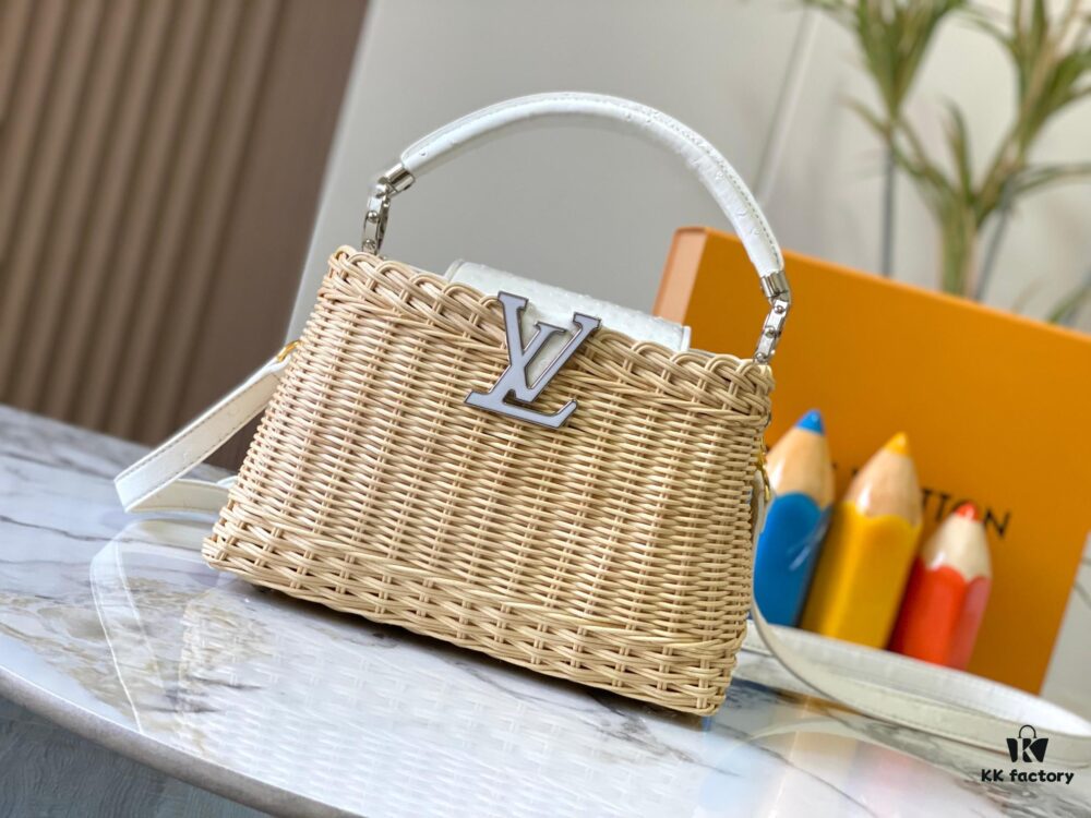693073566e68136f4d9a5ef0 Upgraded M11618 Ostrich-Texture Capucines BB Handbag