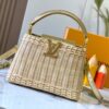 Upgraded M11618 Ostrich-Texture Capucines BB Bag