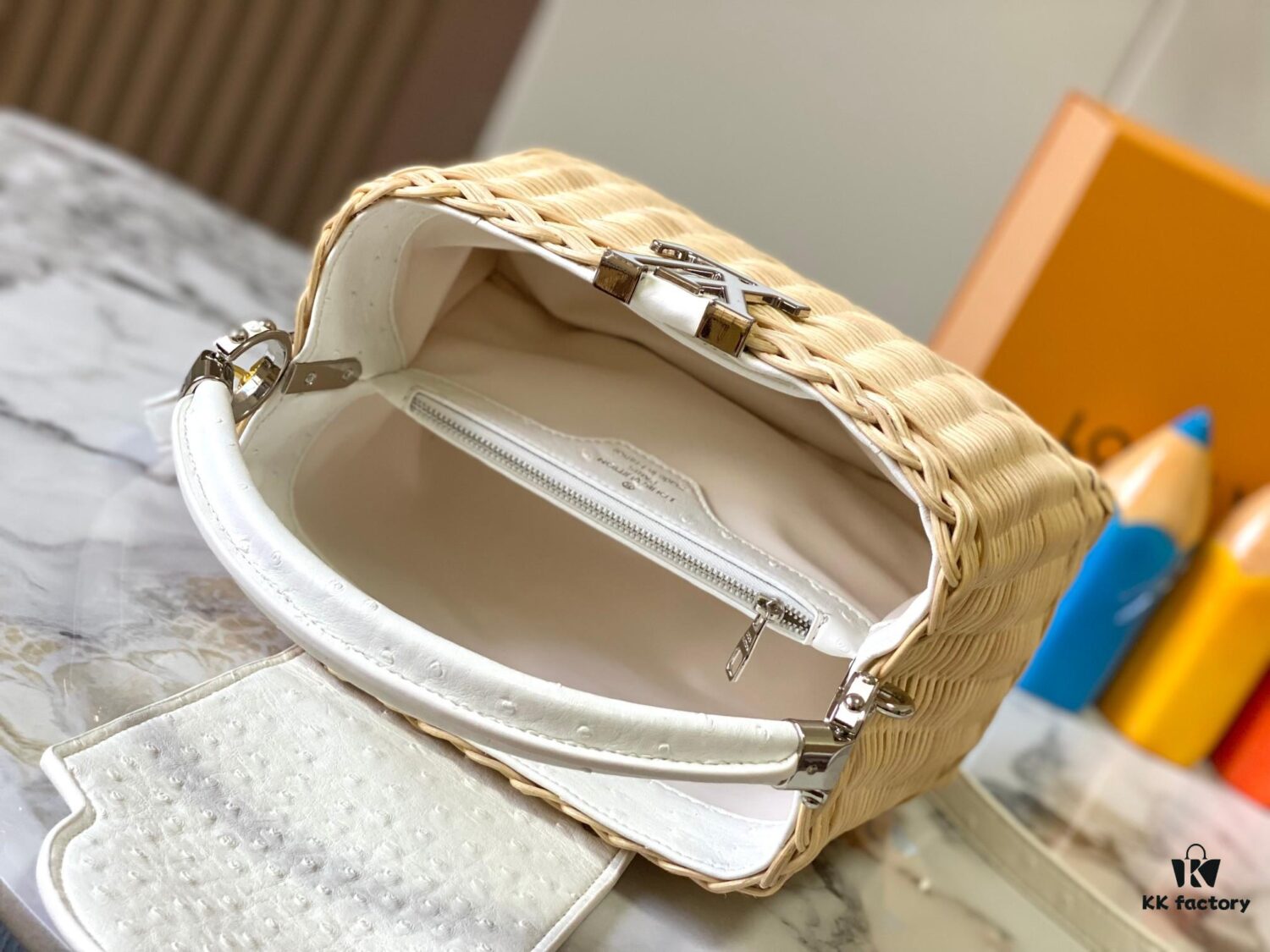 6930735c6e68136f4d9a5ef8 Upgraded M11618 Ostrich-Texture Capucines BB Handbag