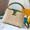 Upgraded M11618 Ostrich-Texture Capucines BB Handbag