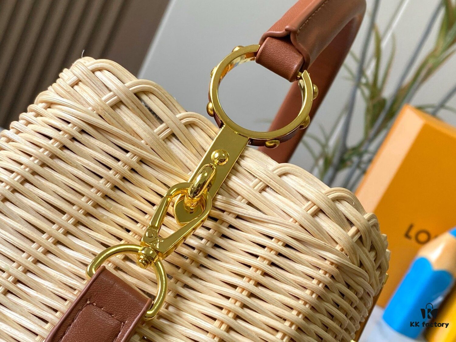 693073766e68136f4d9a5f23 Upgraded M11617 Capucines BB Handbag featuring a woven rattan design inspired by the 1892 Louis Vuitton picnic trunk