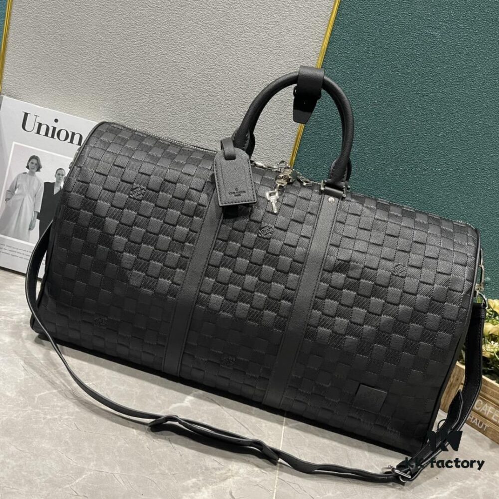 6930738d6e68136f4d9a5f4c Upgraded Version 240 Latest Model M22532 M41416 M44810 Black Grid, Pressed Grid, Crosshatch Keepall Bandoulière 50 Travel Bag