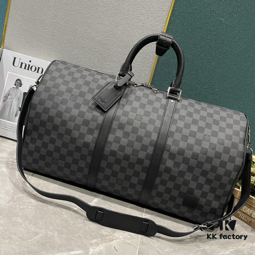 693073906e68136f4d9a5f54 Upgraded Version 240 Latest Model M22532 M41416 M44810 Black Grid, Pressed Grid, Crosshatch Keepall Bandoulière 50 Travel Bag