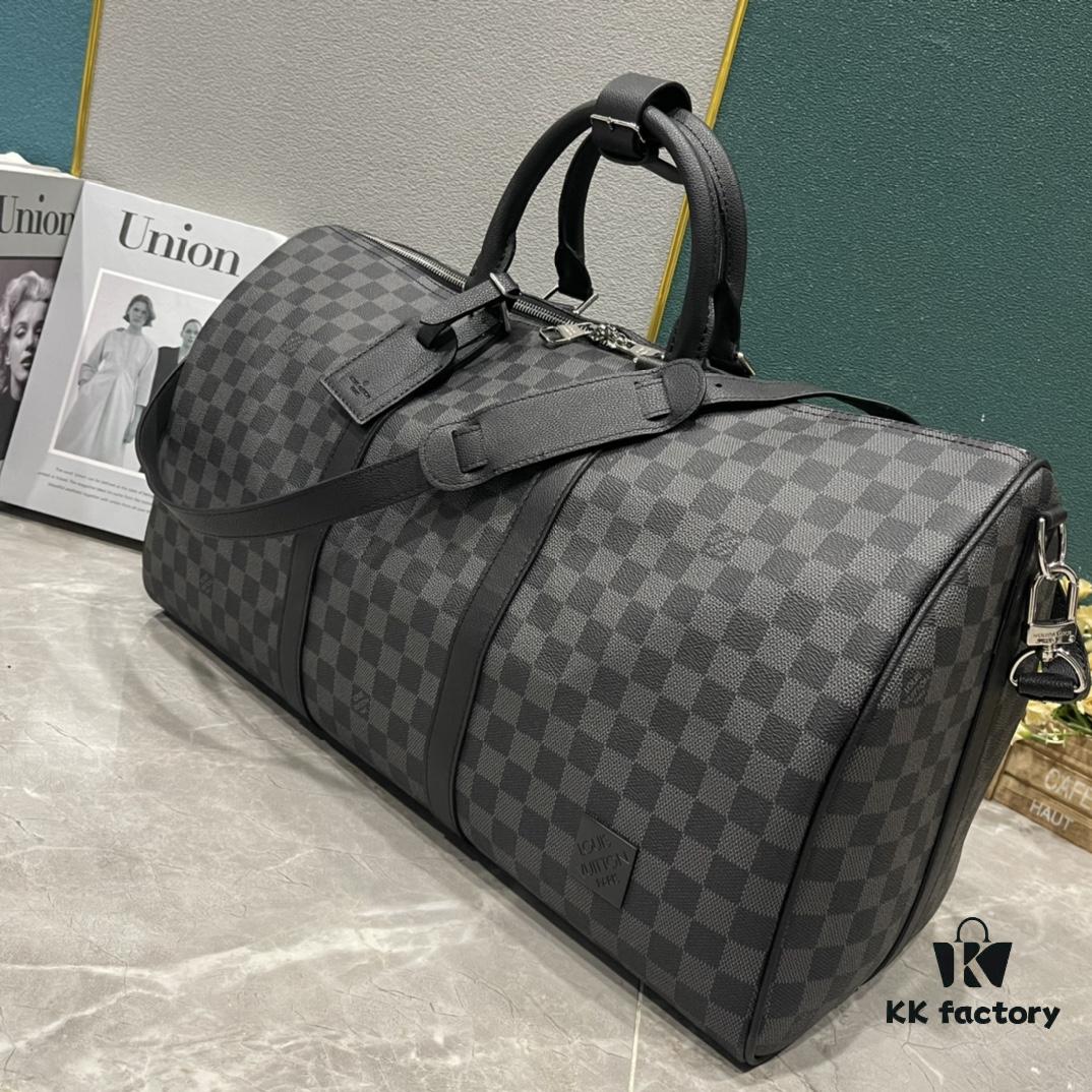 693073916e68136f4d9a5f56 Upgraded Version 240 Latest Model M22532 M41416 M44810 Black Grid, Pressed Grid, Crosshatch Keepall Bandoulière 50 Travel Bag