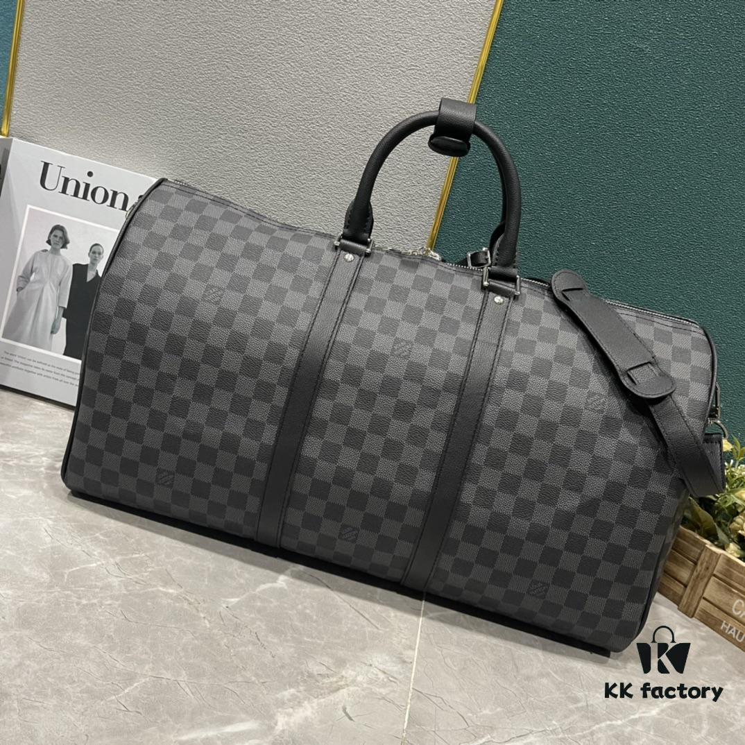 693073926e68136f4d9a5f57 Upgraded Version 240 Latest Model M22532 M41416 M44810 Black Grid, Pressed Grid, Crosshatch Keepall Bandoulière 50 Travel Bag