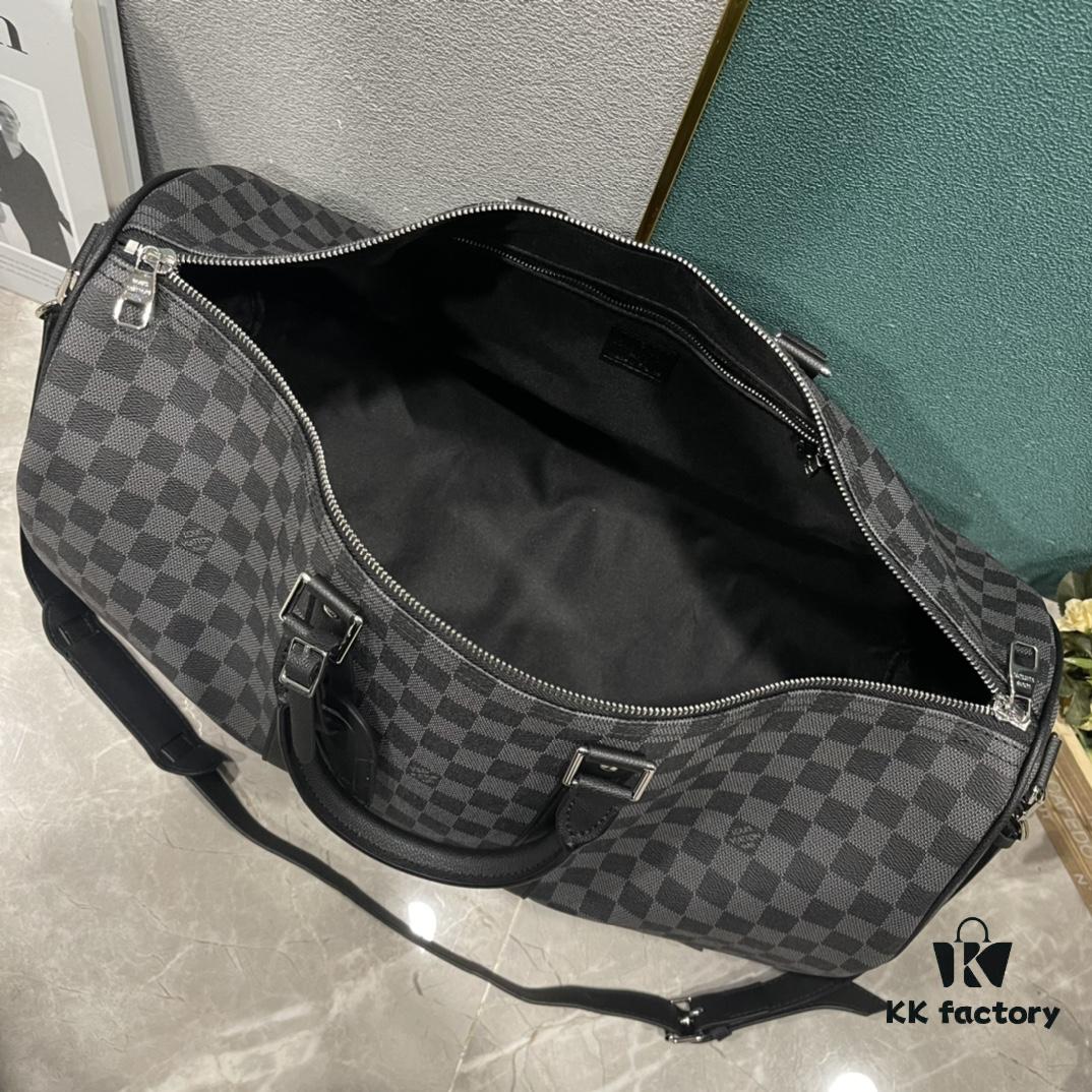 693073946e68136f4d9a5f5d Upgraded Version 240 Latest Model M22532 M41416 M44810 Black Grid, Pressed Grid, Crosshatch Keepall Bandoulière 50 Travel Bag