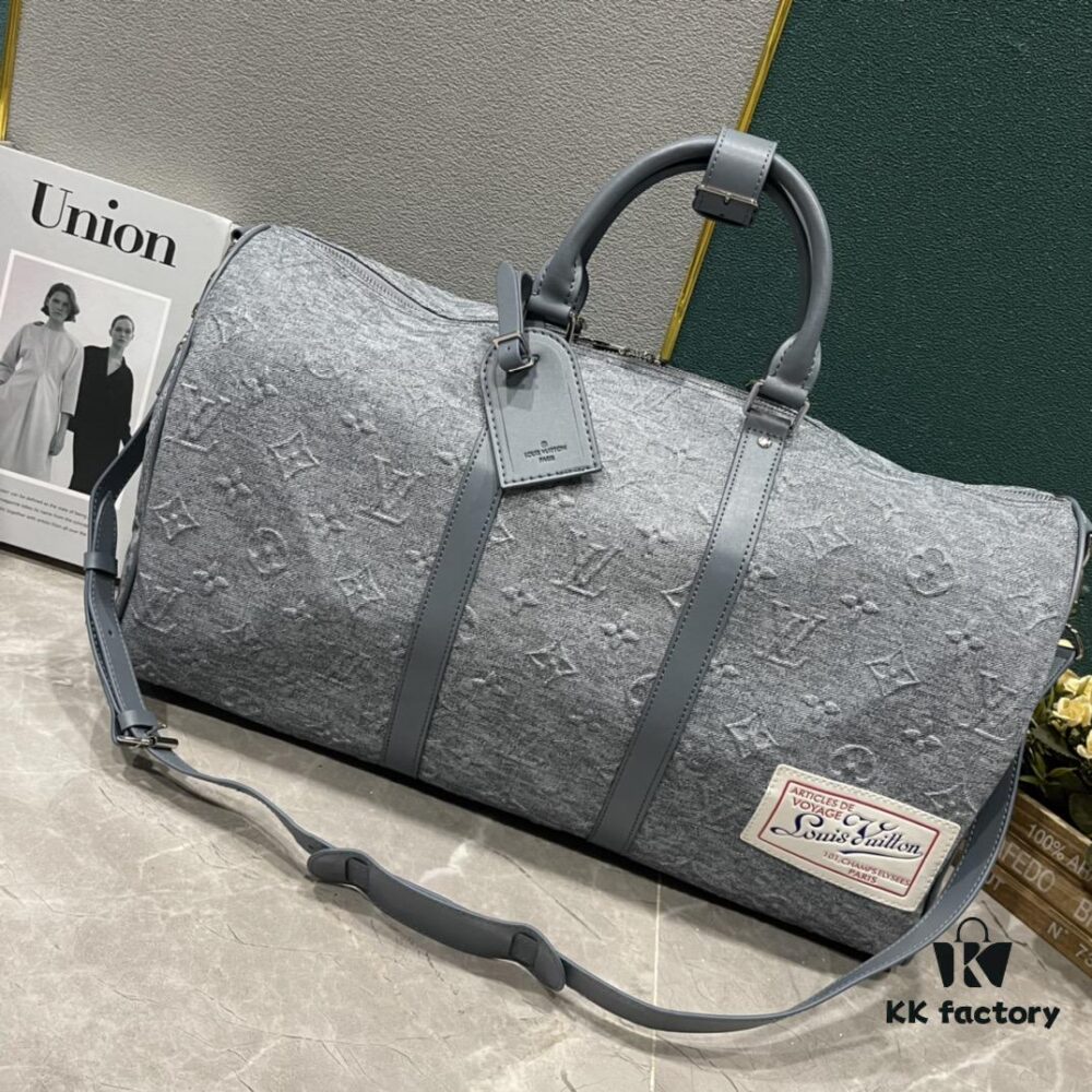 6930739e6e68136f4d9a5f70 Upgraded Version 270 Latest Model M22532 Denim Keepall Bandoulière 50 Travel Bag