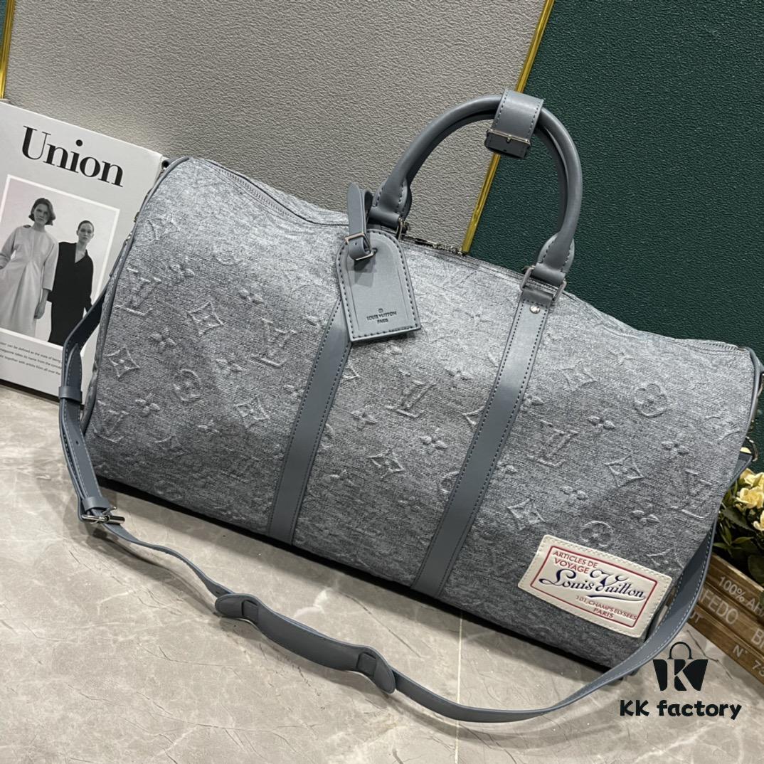 6930739e6e68136f4d9a5f70 Upgraded Version 270 Latest Model M22532 Denim Keepall Bandoulière 50 Travel Bag
