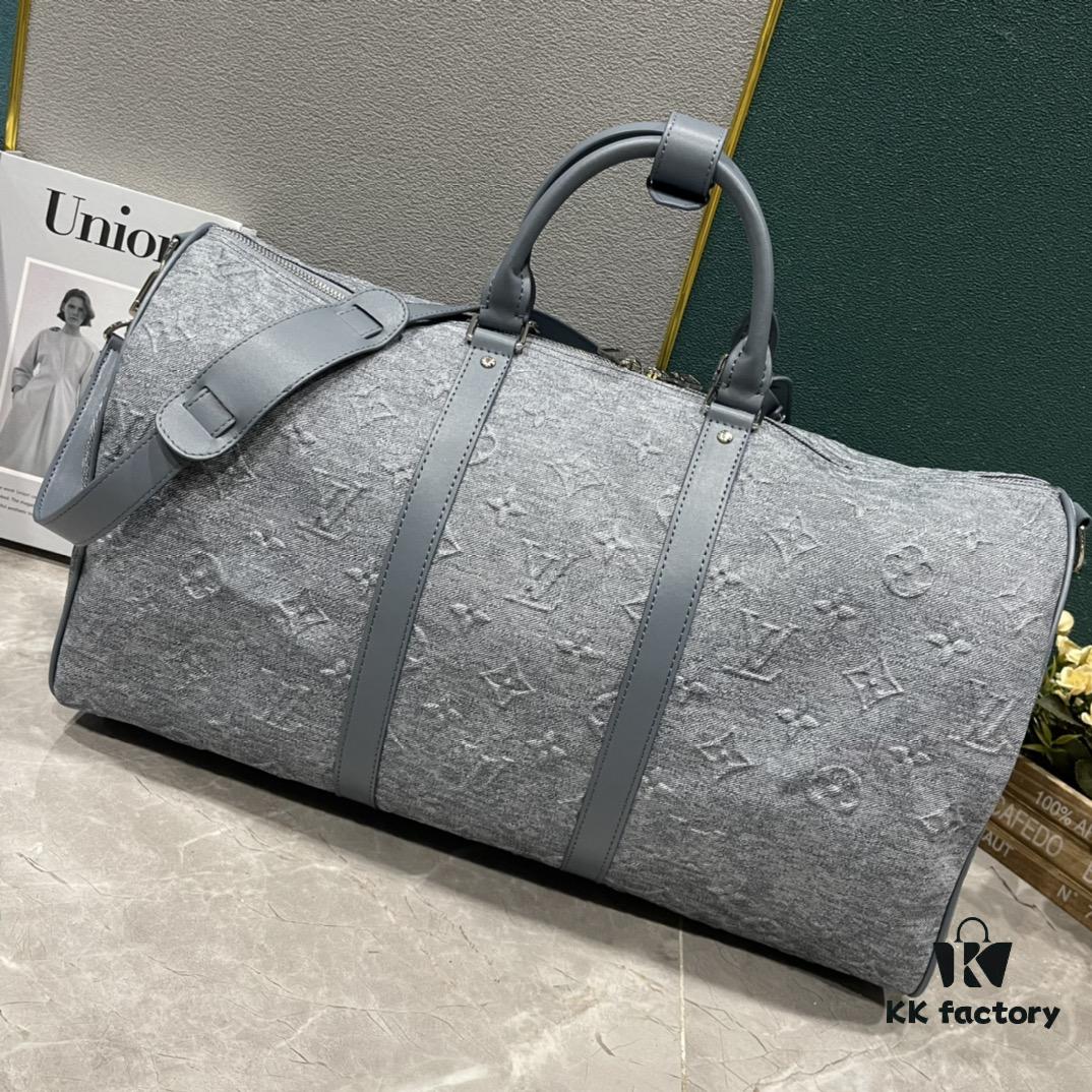 6930739f6e68136f4d9a5f72 Upgraded Version 270 Latest Model M22532 Denim Keepall Bandoulière 50 Travel Bag