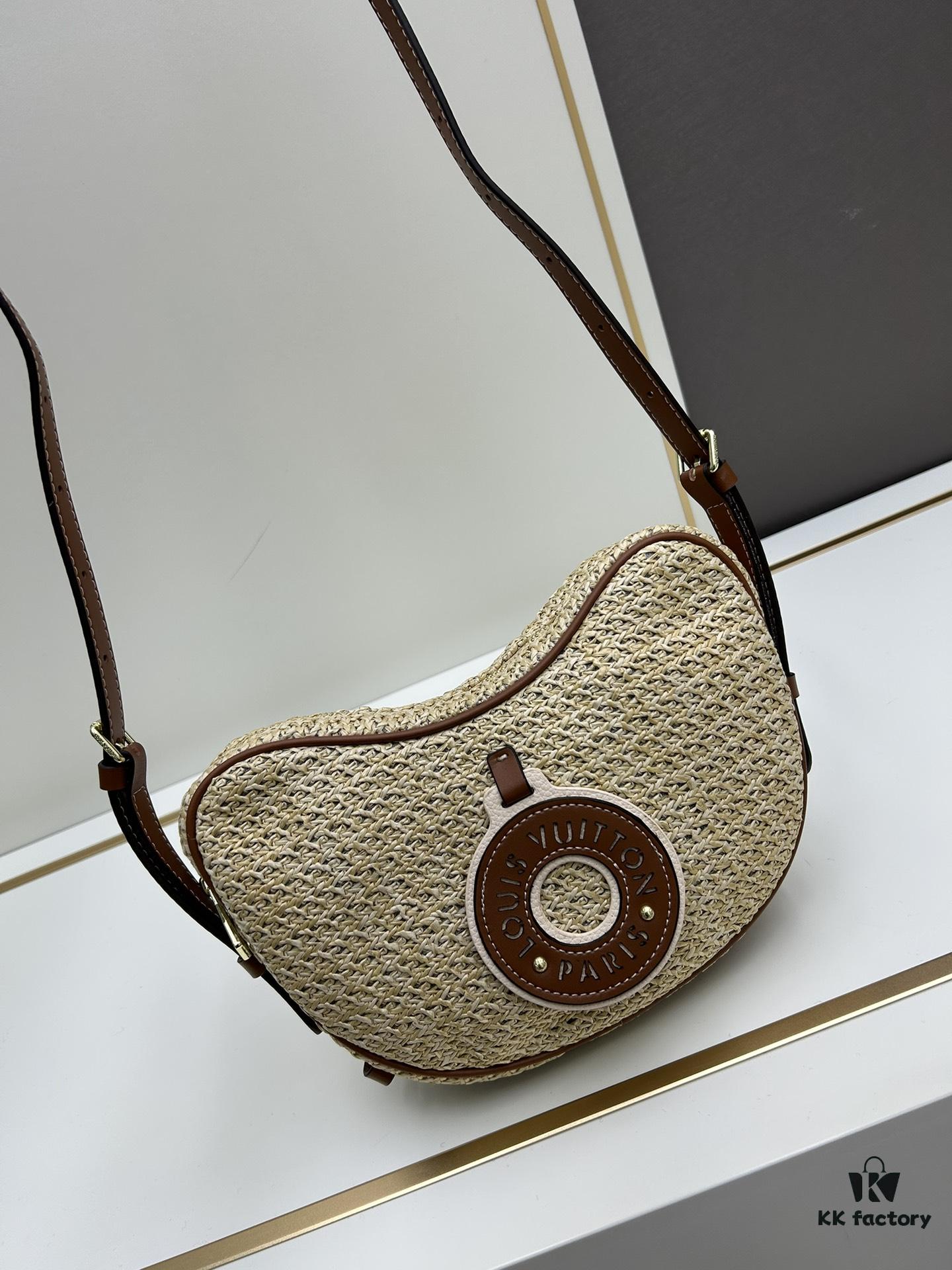 693073ae6e68136f4d9a5f8f New Arrival Straw Woven Bag Croissant Handbag