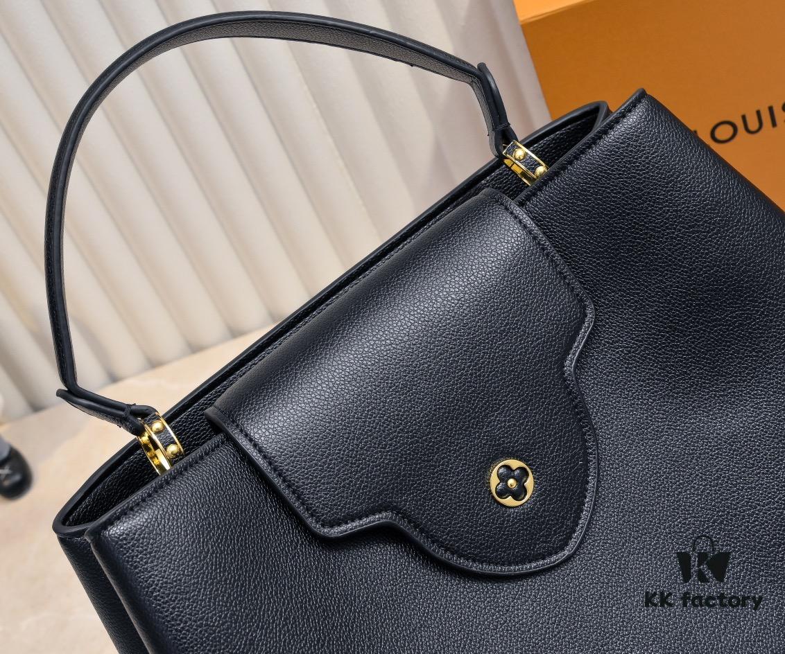 Upgraded M24607 Black Capucines Souple Large Handbag