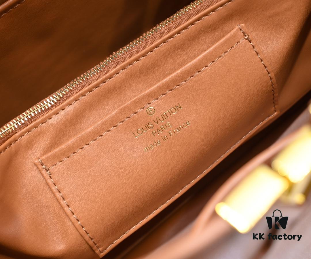 693073f76e68136f4d9a601e Upgraded M24607 Brown Capucines Souple Large Handbag