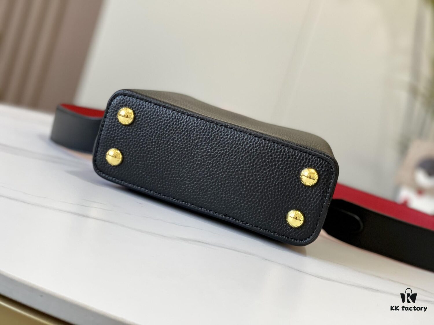 693073fe6e68136f4d9a602a Upgraded Version 💋 M56848 Black with Deep Watermelon Red and Gold Hardware