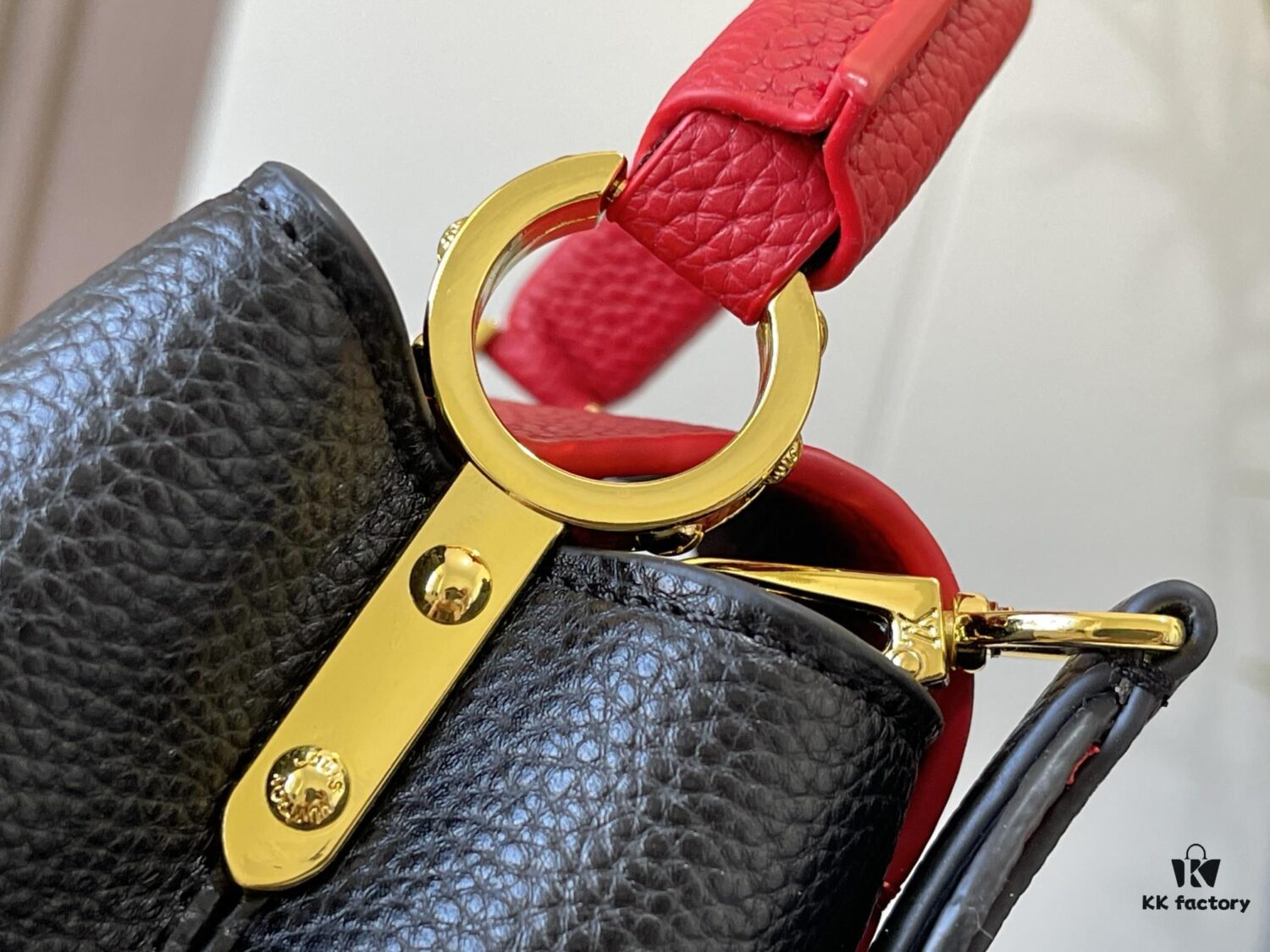 693074016e68136f4d9a602e Upgraded Version 💋 M56848 Black with Deep Watermelon Red and Gold Hardware