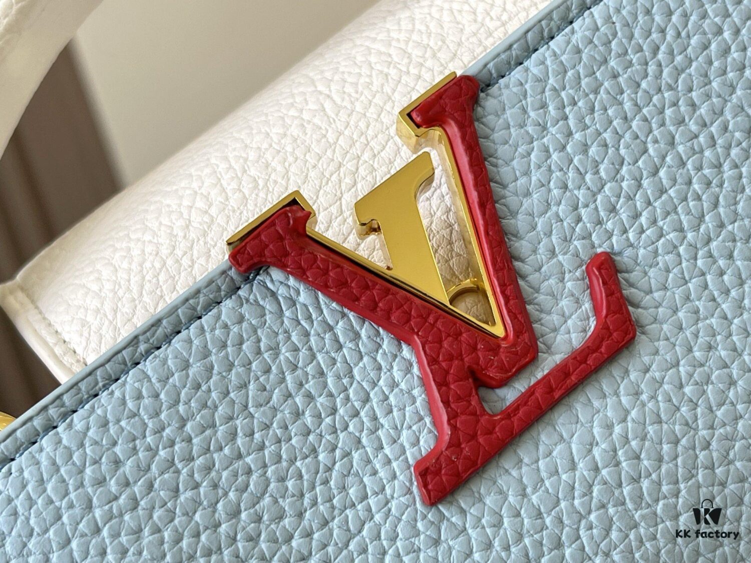 Upgraded Version M56848 Light Blue with Beige and Silver-Tone Hardware