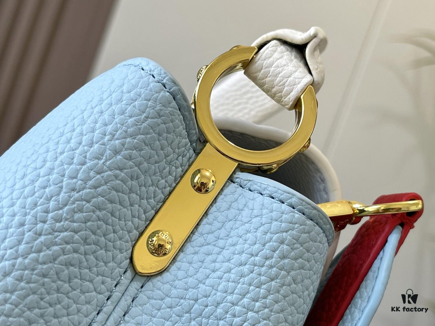 Upgraded Version M56848 Light Blue with Beige and Silver-Tone Hardware