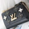 New Arrival [Rose] Top Quality Original Version [Rose]... Real Product Even More Beautiful [Kiss][Kiss] LV's Hottest Twist Denim Medium Size Released 💃 Louis Vuitton High-End Series Flower Tinsel Theme for Twist Medium Bag, Embellished with Unique Patterns: Multi-Layer Leather and Studs Reinterpret the Monogram Flowers, Rivets from the Brand’s Classic Trunks Transformed into Elegant Decorations, Complementing the Refined Black Epi Leather Body. Compact Shape with a Stylish Curved Base Increasing Bag Capacity [Strong] Adjustable Chain Suitable for Crossbody or Elegant Shoulder Wear [Strong] Medium Size: 23*18*8cm