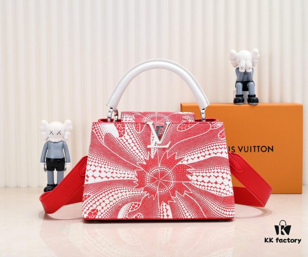 693074336e68136f4d9a60a7 Exclusive On-Site Photo - LV x YK Capucines BB Handbag M21705 from the Louis Vuitton x Yayoi Kusama Collaboration Series