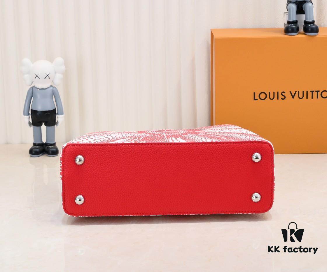 693074346e68136f4d9a60a8 Exclusive On-Site Photo - LV x YK Capucines BB Handbag M21705 from the Louis Vuitton x Yayoi Kusama Collaboration Series