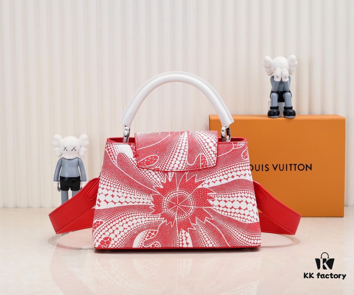 693074346e68136f4d9a60a9 Exclusive On-Site Photo - LV x YK Capucines BB Handbag M21705 from the Louis Vuitton x Yayoi Kusama Collaboration Series
